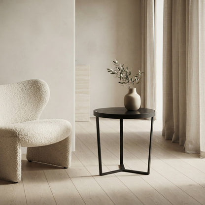 LUME SIDE TABLE BLACK WITH BLACK MARBLE