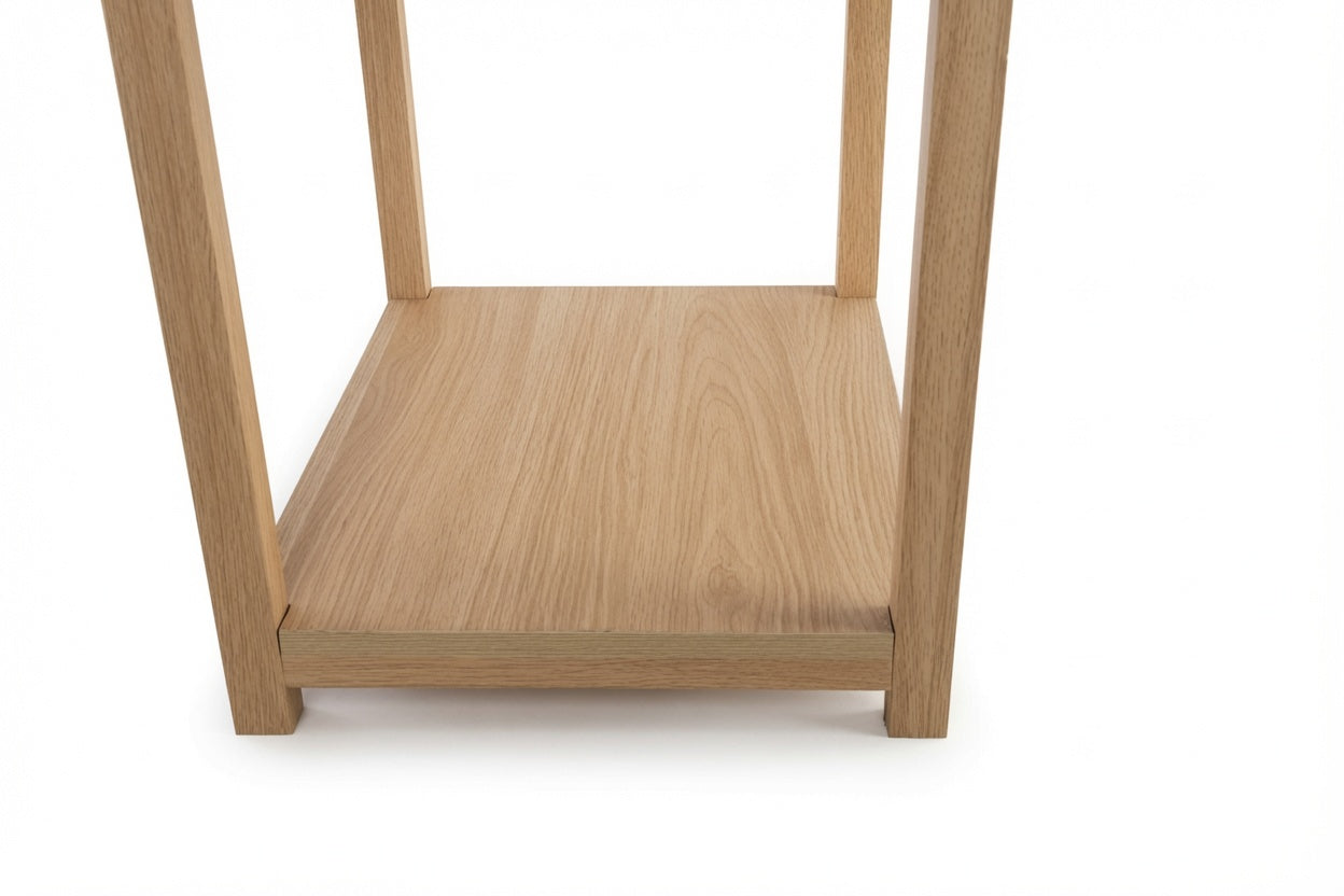 NOVA BEDSIDE TABLE NATURAL OAK WITH WHITE MARBLE