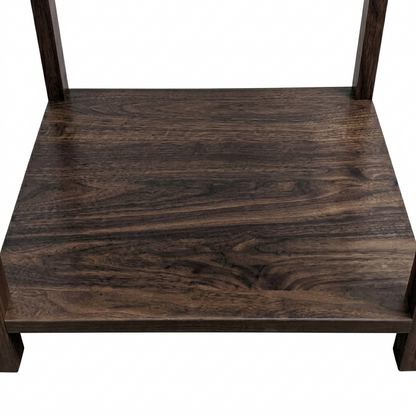 NOVA BEDSIDE TABLE WALNUT WITH TRAVERTINE