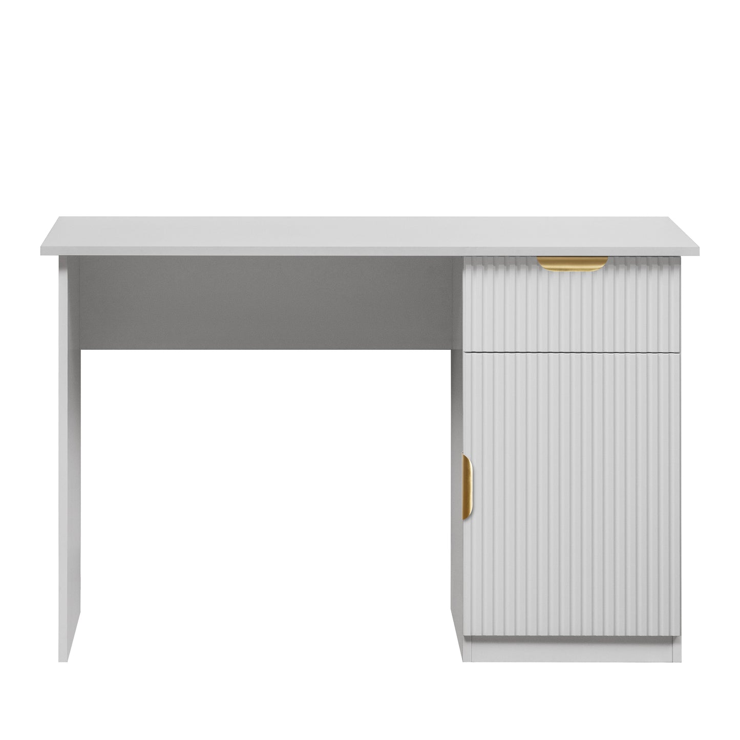 COPENHAGEN DESK - WHITE - FLUTED - PULL BRASS