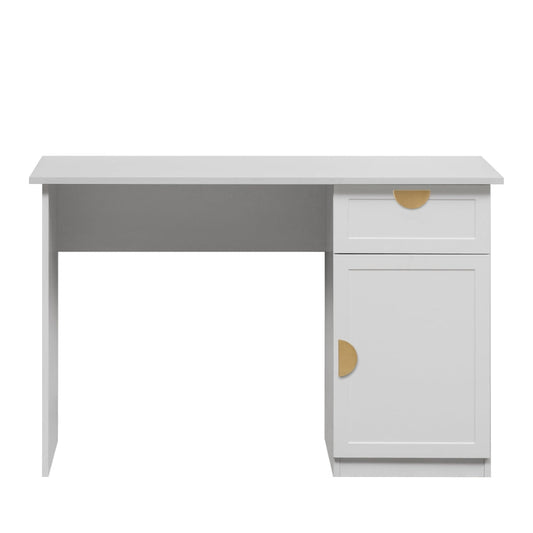 COPENHAGEN DESK - WHITE - HAMPTON - HALF MOON BRASS