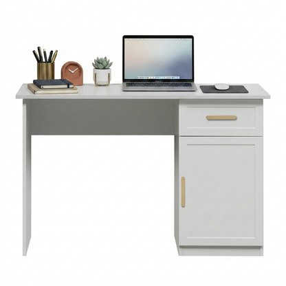 COPENHAGEN DESK - WHITE - HAMPTON - OVAL BRASS