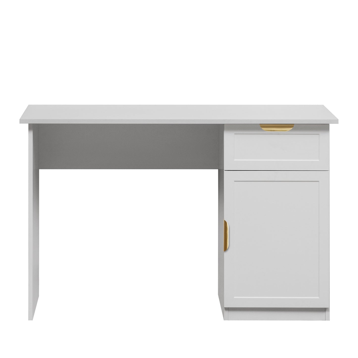 COPENHAGEN DESK - WHITE - HAMPTON - PULL BRASS