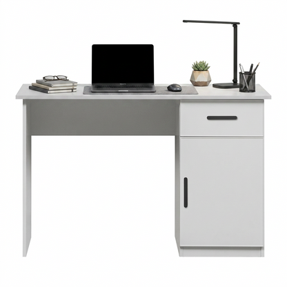 COPENHAGEN DESK - WHITE - SLIM - OVAL BLACK