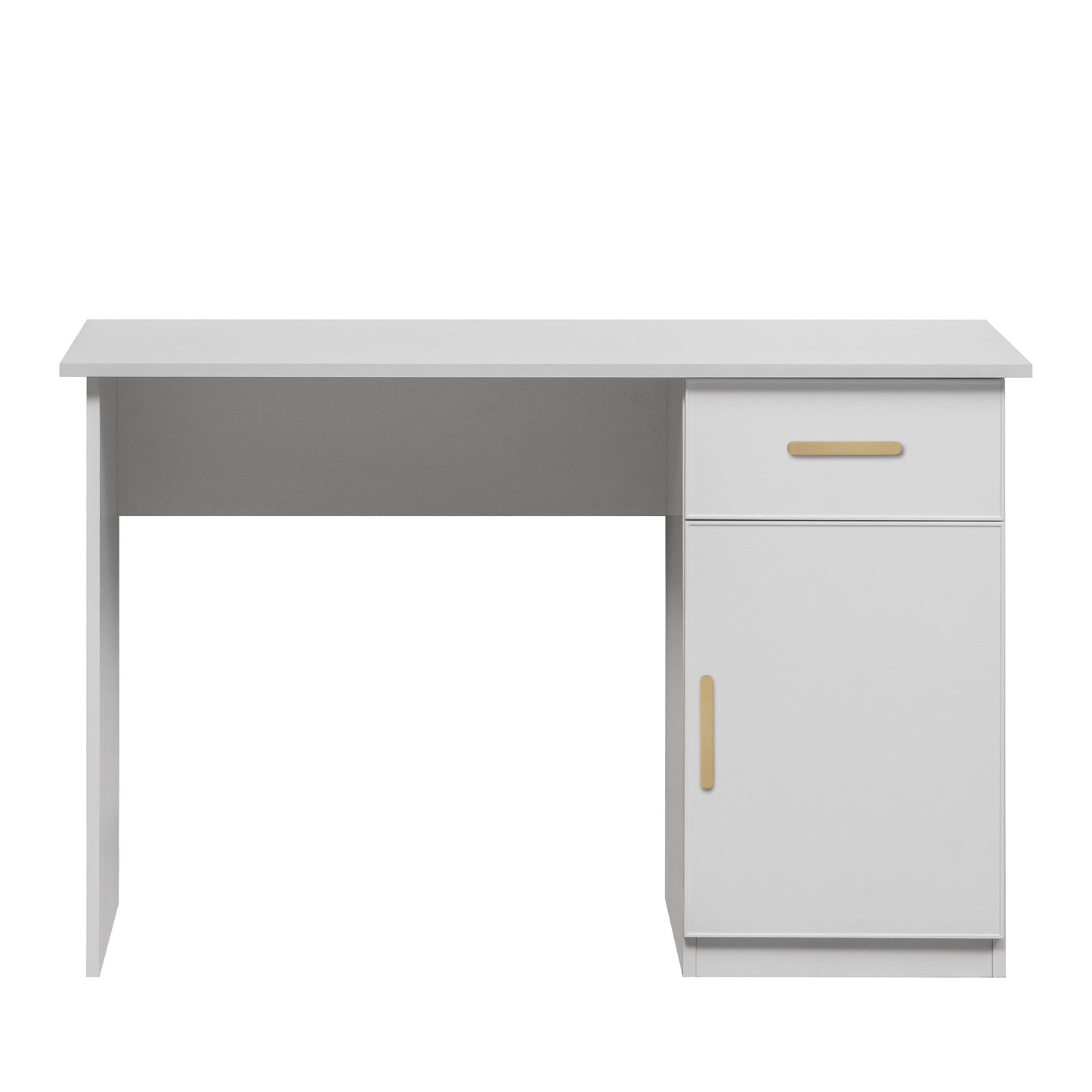 COPENHAGEN DESK - WHITE - SLIM - OVAL BRASS