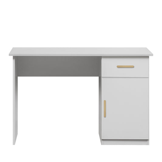 COPENHAGEN DESK - WHITE - SLIM - OVAL BRASS