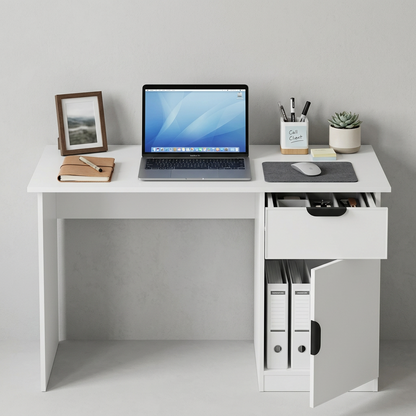 COPENHAGEN DESK - WHITE - SLIM - PULL BLACK