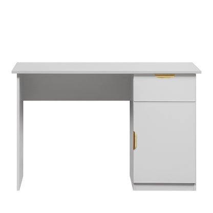 COPENHAGEN DESK - WHITE - SLIM - PULL BRASS