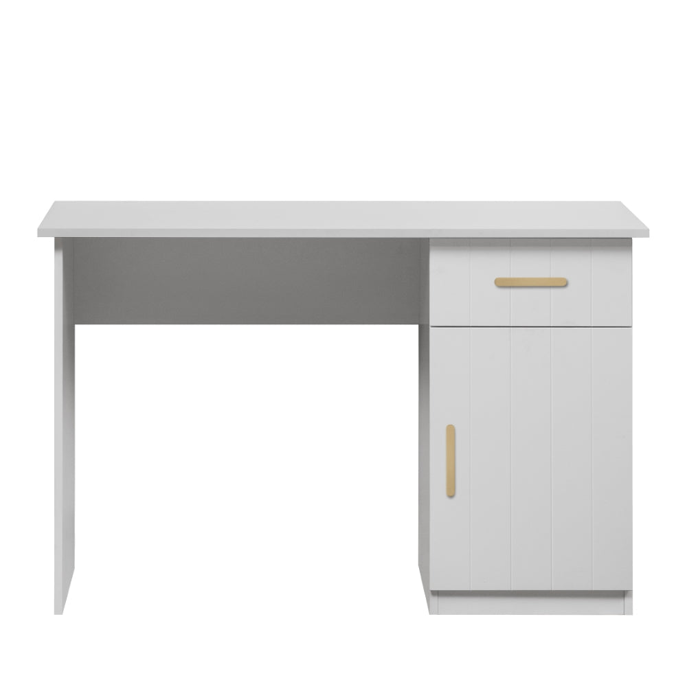COPENHAGEN DESK - WHITE - VJ PANEL - OVAL BRASS