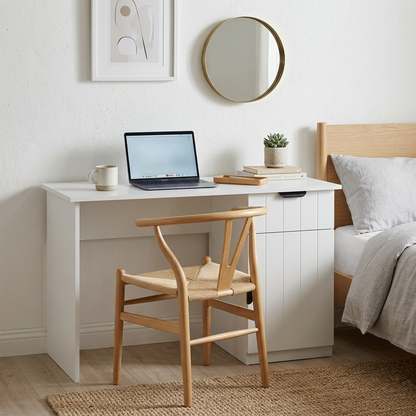 COPENHAGEN DESK - WHITE - VJ PANEL - PULL BLACK