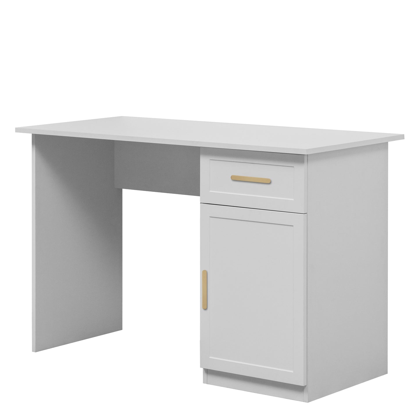 COPENHAGEN DESK - WHITE - HAMPTON - OVAL BRASS