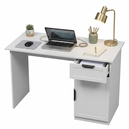COPENHAGEN DESK - WHITE - HAMPTON- PULL BLACK