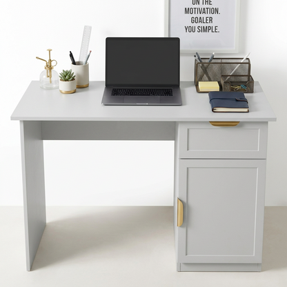COPENHAGEN DESK - WHITE - HAMPTON - PULL BRASS
