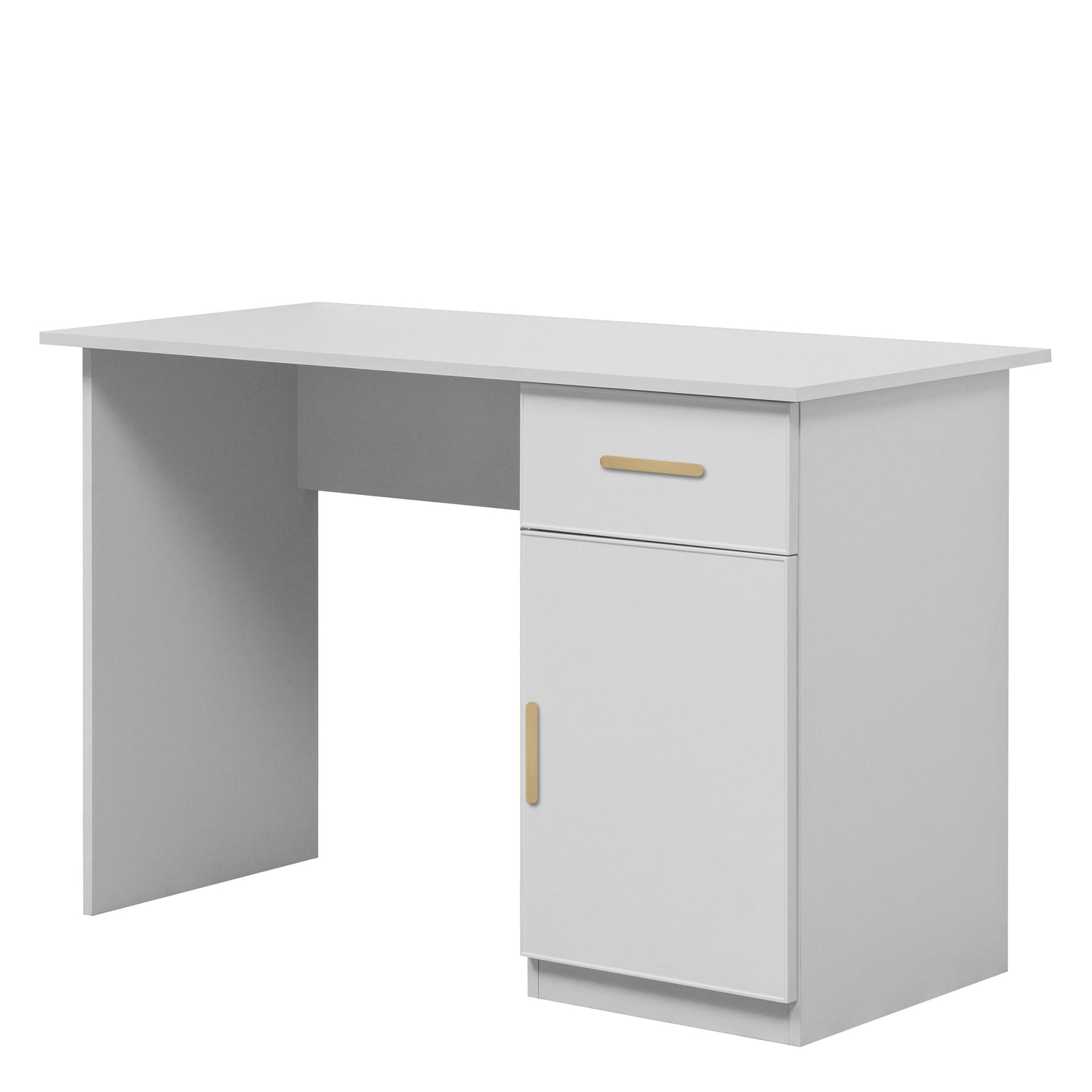 COPENHAGEN DESK - WHITE - SLIM - OVAL BRASS
