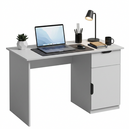 COPENHAGEN DESK - WHITE - SLIM - PULL BLACK