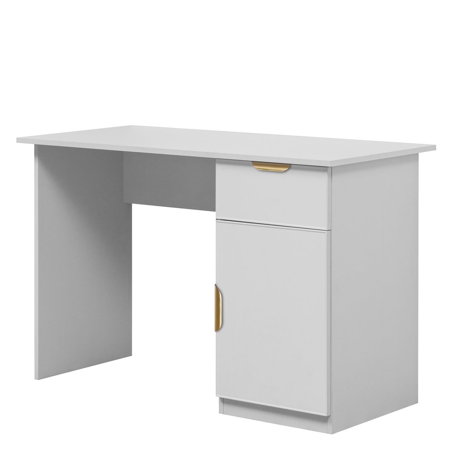 COPENHAGEN DESK - WHITE - SLIM - PULL BRASS
