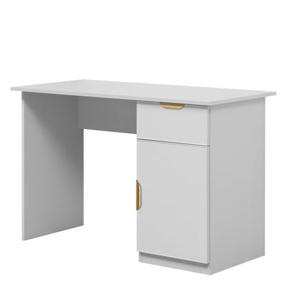 COPENHAGEN DESK - WHITE - SLIM - PULL BRASS