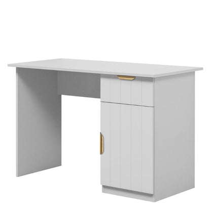 COPENHAGEN DESK - WHITE - VJ PANEL - PULL BRASS
