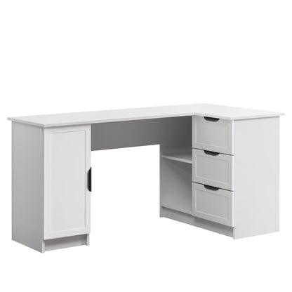 ROME CORNER DESK - WHITE - HAMPTON - PULL BLACK