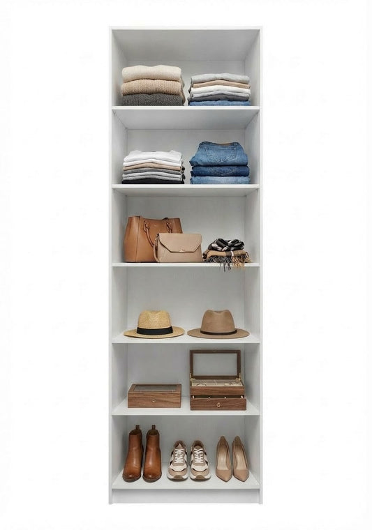 MALMO SIX SHELF WALK IN WARDROBE - WHITE