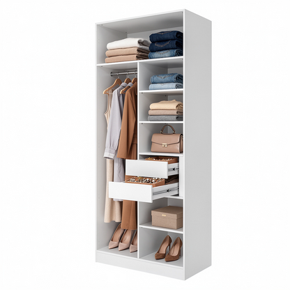 BUDAPEST TWO DOOR HANGING/STORAGE WARDROBE - WHITE - SLIM SHAKER- BRASS