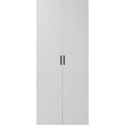 BUDAPEST TWO DOOR HANGING/STORAGE WARDROBE - WHITE - FLUTED - BLACK