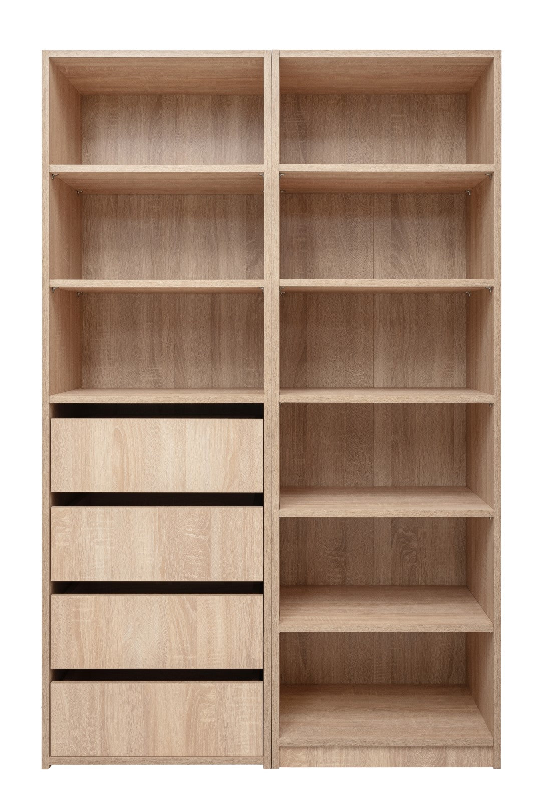 Geneva Built In Wardrobe - 6 Shelf Module - Natural Oak