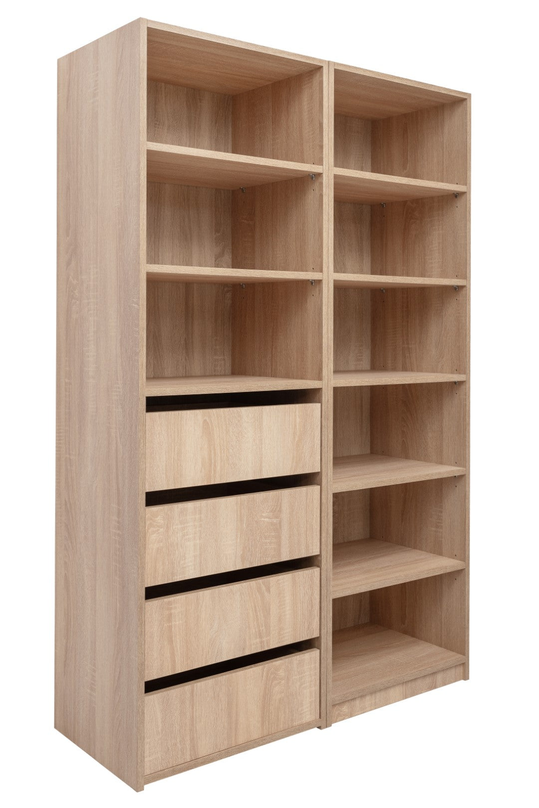 Geneva Built In Wardrobe - 6 Shelf Module - Natural Oak