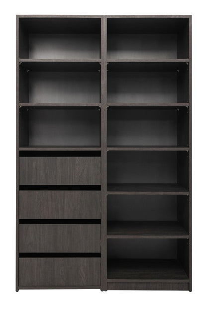 Geneva Built In Wardrobe - 4 Drawer 3 Shelf Module - Classic - Nordic Ash