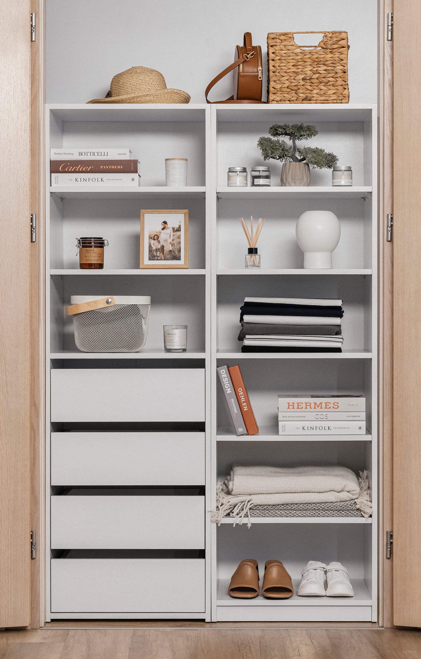Geneva Built In Wardrobe - 6 Shelf Module - White