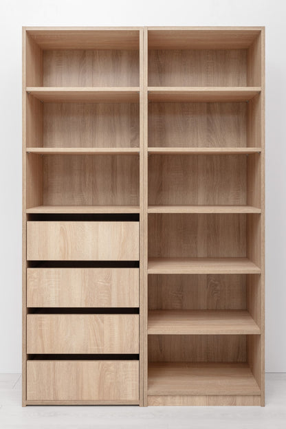 Geneva Built In Wardrobe - 6 Shelf Module - Natural Oak