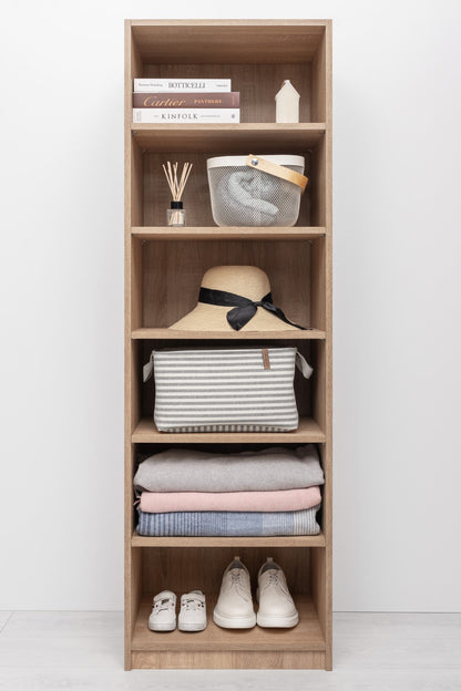 Geneva Built In Wardrobe - 6 Shelf Module - Natural Oak
