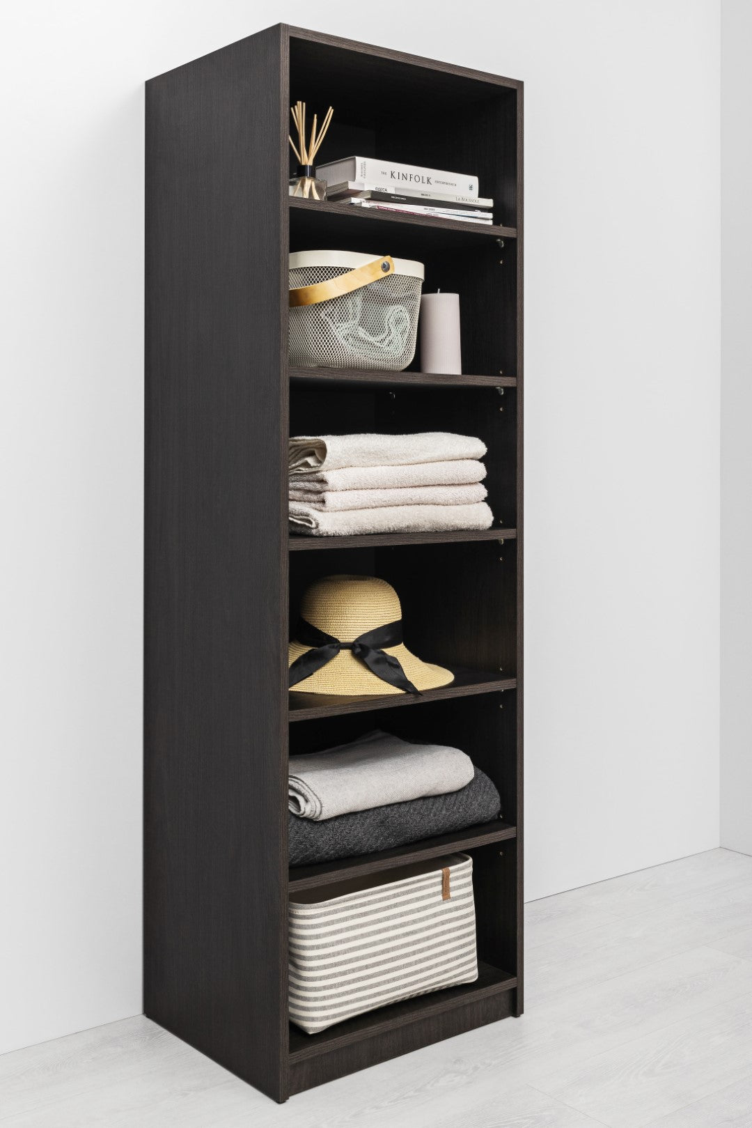 Geneva Built In Wardrobe - 6 Shelf Module - Nordic Ash