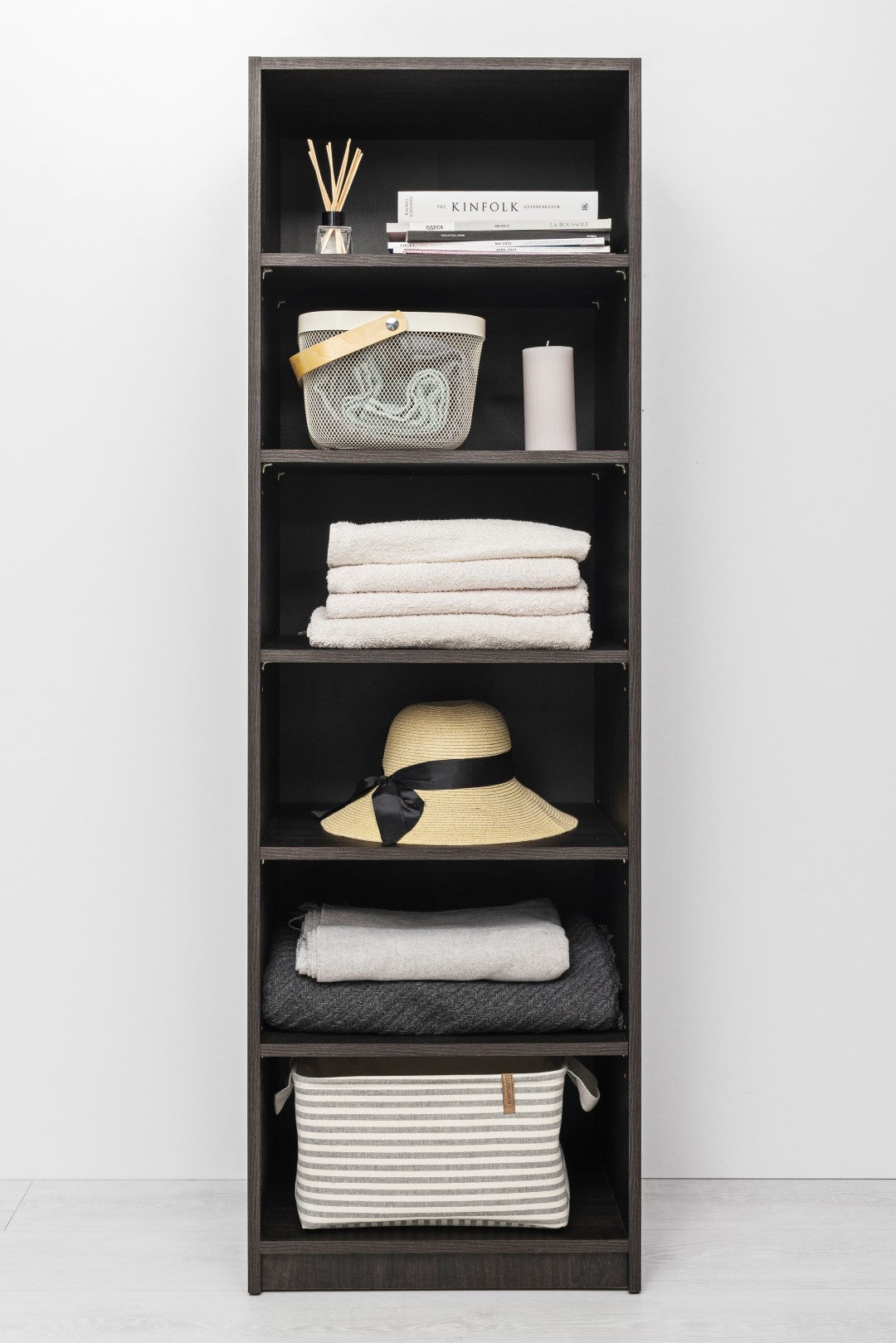 Geneva Built In Wardrobe - 6 Shelf Module - Nordic Ash