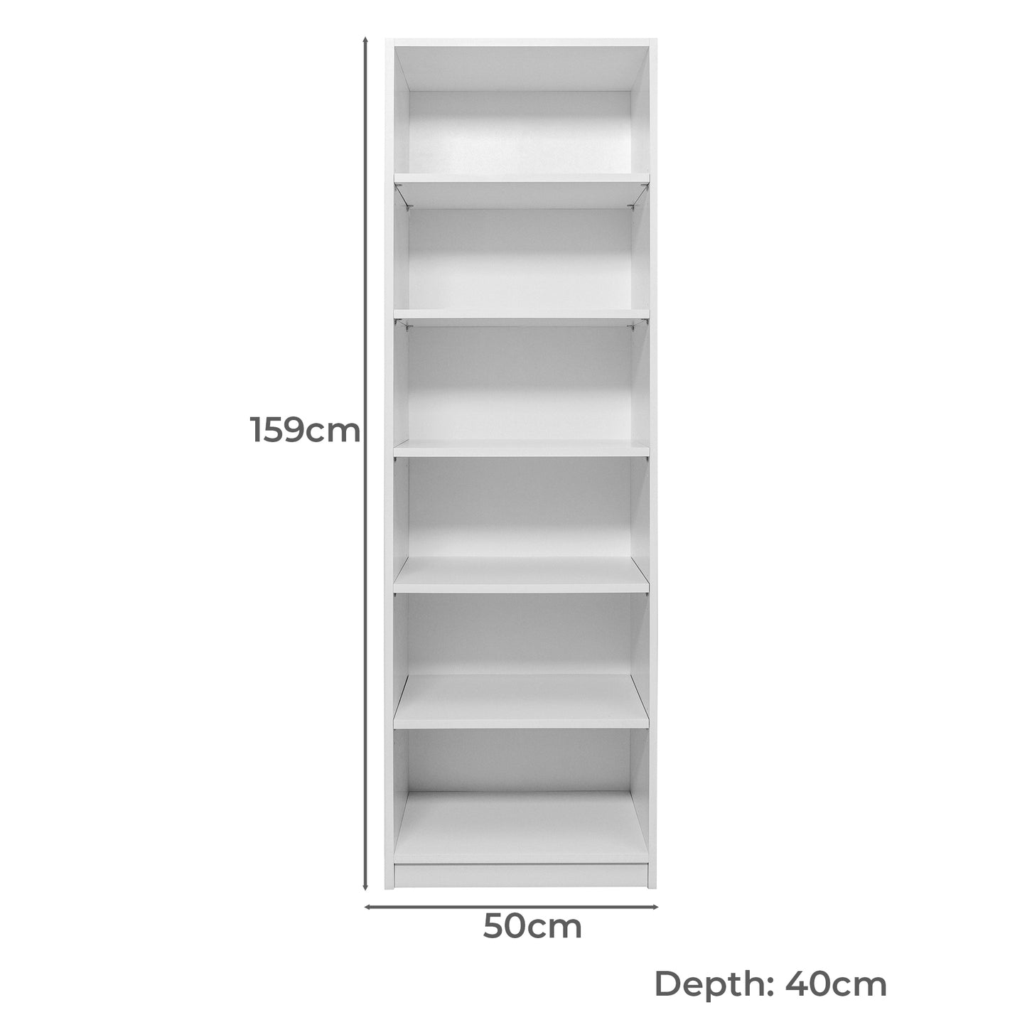 Geneva Built In Wardrobe - 6 Shelf Module - White