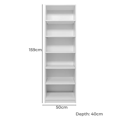 Geneva Built In Wardrobe - 6 Shelf Module - White