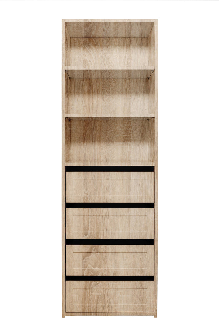 Geneva Built In Wardrobe - 4 Drawer 3 Shelf Module - Hamptons - Natura ...