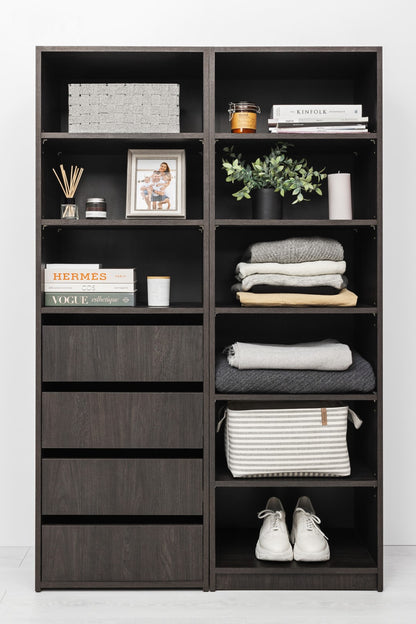 Geneva Built In Wardrobe - 6 Shelf Module - Nordic Ash