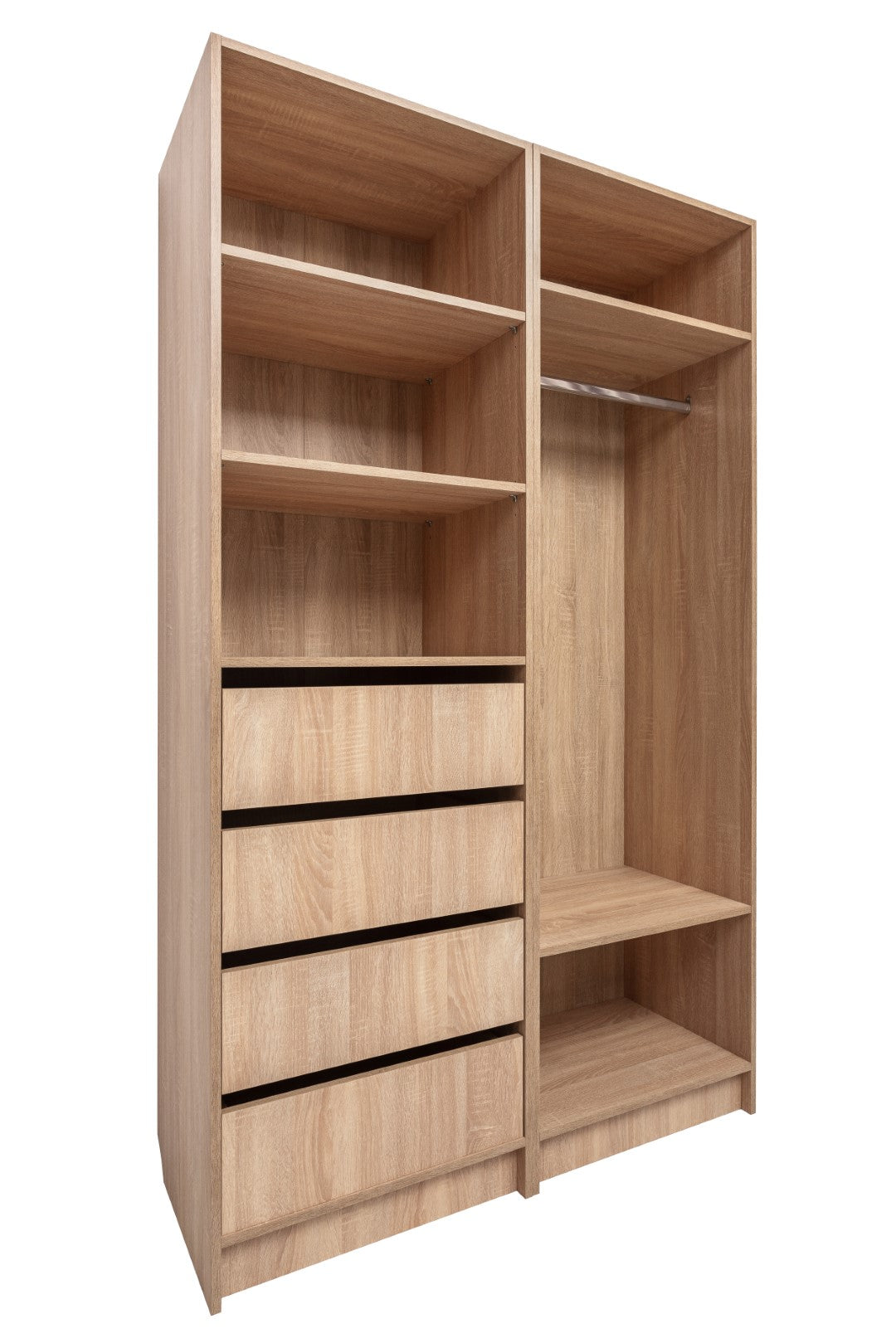 Malmo Walk In Wardrobe - 2 Shelf/Hanging Module - Natural Oak