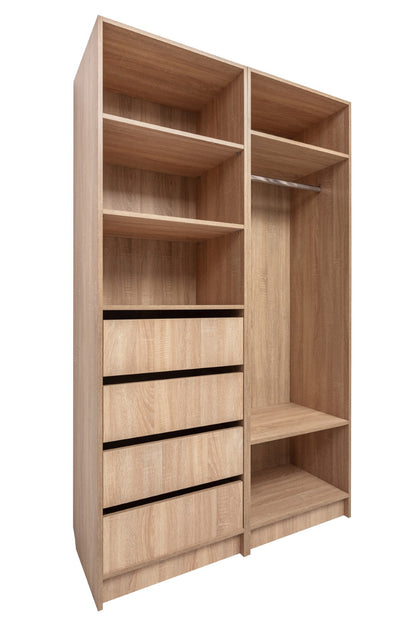 Malmo Walk In Wardrobe - 2 Shelf/Hanging Module - Natural Oak