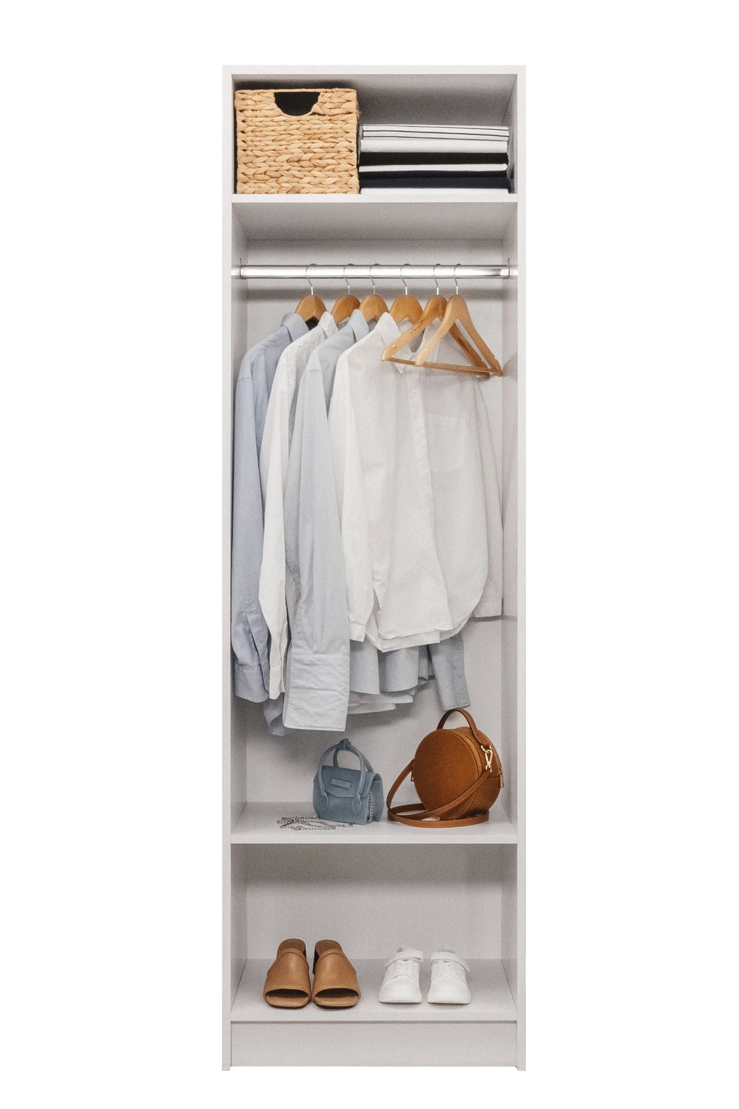 Malmo Walk In Wardrobe - 2 Shelf/Hanging Module - White