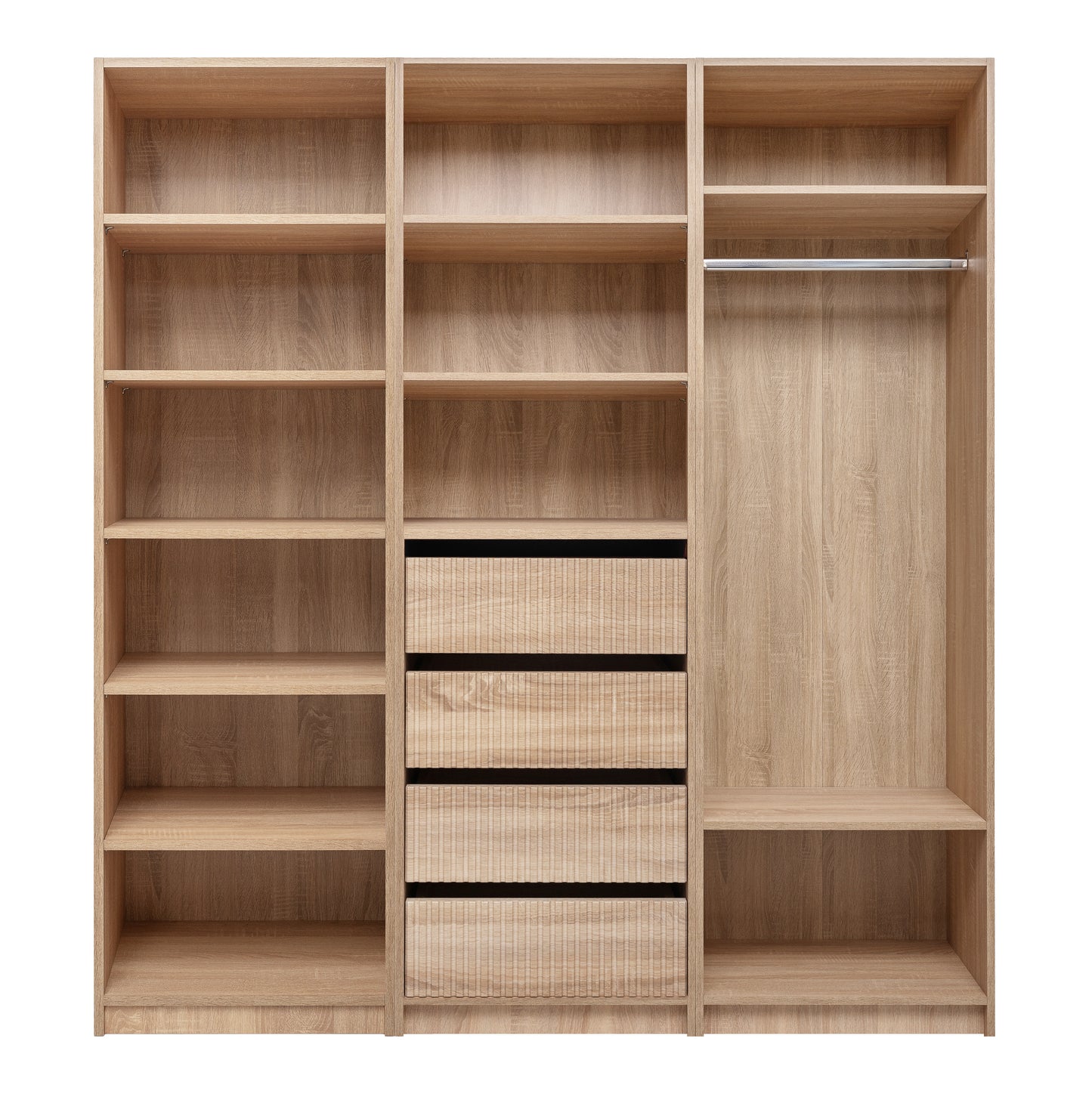MALMO SIX SHELF WALK IN WARDROBE - NATURAL OAK