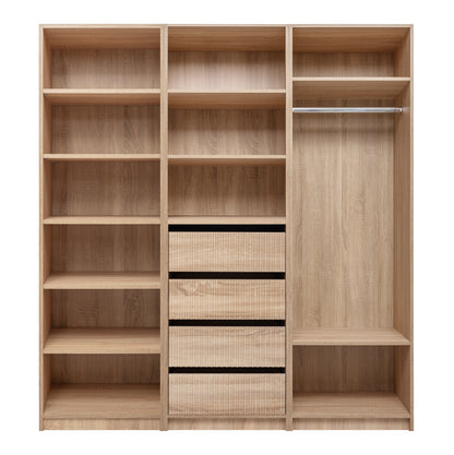 MALMO SIX SHELF WALK IN WARDROBE - NATURAL OAK