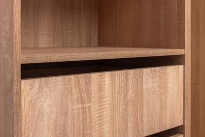 Malmo Walk In Wardrobe - 4 Drawer 3 Shelf Module - Classic - Natural Oak