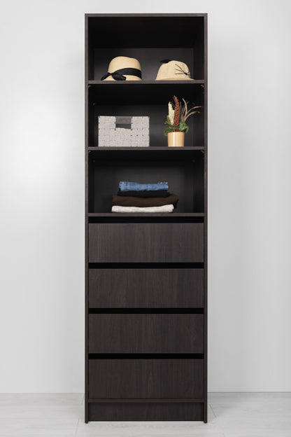 Malmo Walk In Wardrobe - 4 Drawer 3 Shelf Module - Classic - Nordic Ash