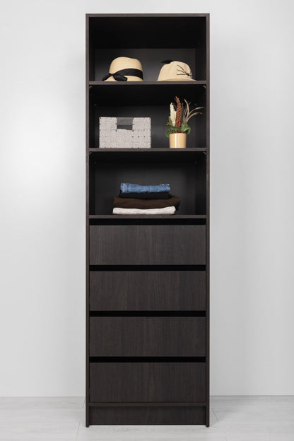 Malmo Walk In Wardrobe - 4 Drawer 3 Shelf Module - Classic - Nordic Ash
