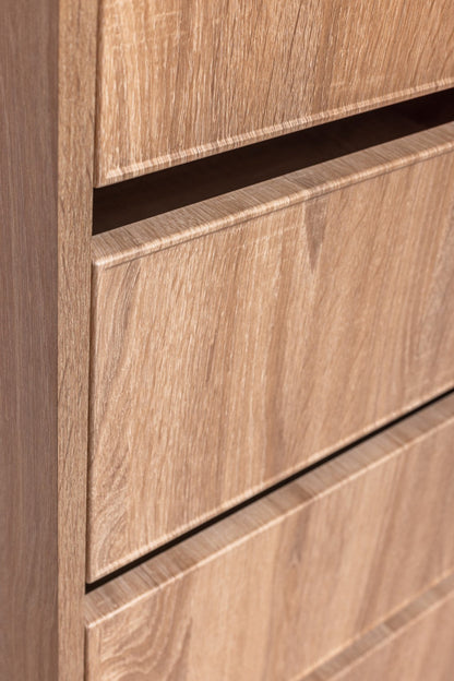 Malmo Walk In Wardrobe - 4 Drawer 3 Shelf Module - Slim Shaker - Natural Oak