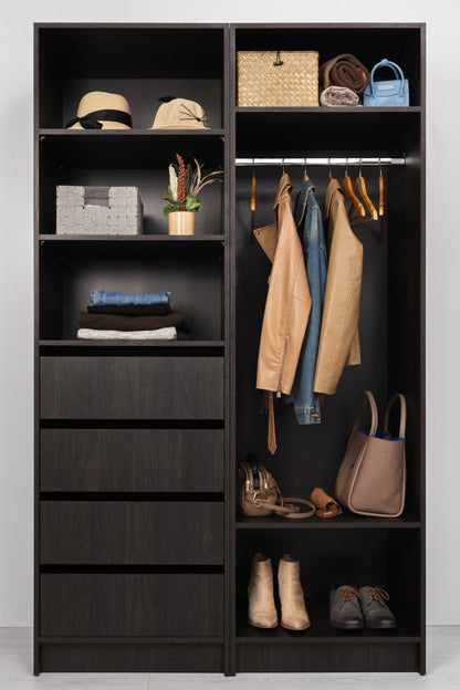 Malmo Walk In Wardrobe - 2 Shelf/Hanging Module - Nordic Ash