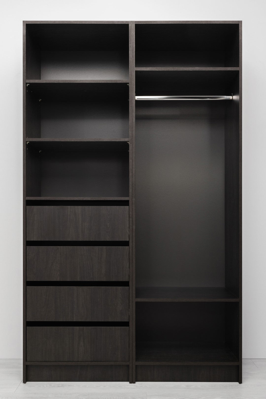 Malmo Walk In Wardrobe - 4 Drawer 3 Shelf Module - Classic - Nordic Ash