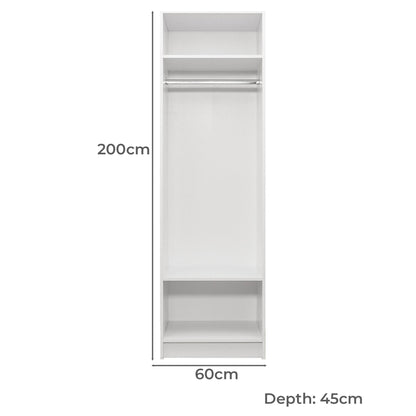 Malmo Walk In Wardrobe - 2 Shelf/Hanging Module - White